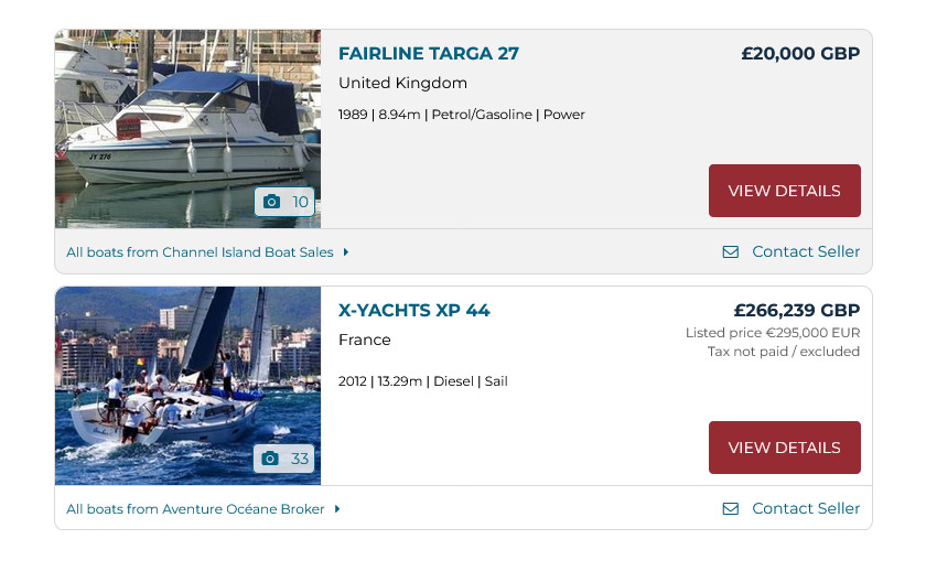 'Highlighted' listing compared with standard advert