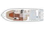 Pursuit OS 355 Offshore - Top view layout of 2018 Pursuit OS 355 Offshore boat interior and deck.