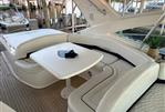 Fairline Targa 52 GT - Luxurious seating area on 2003 Fairline Targa 52 GT yacht, docked at marina.