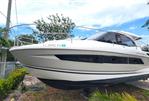 Jeanneau Leader 33 - 2019 Jeanneau Leader 33 boat on land, side view, white hull, registration FL 0612 RU.