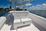 SeaHunter 33 - 2018 SeaHunter 33 boat interior with seating, under a clear blue sky.