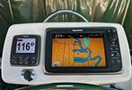 Beneteau Oceanis 36 CC - Raymarine navigation system on 1997 Beneteau Oceanis 36 CC sailboat, displaying course and map.