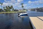 Bayliner Element 16 - 2020 Bayliner Element 16 boat cruising on a scenic waterway with palm trees.