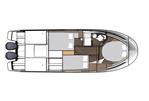 Jeanneau Merry Fisher 1095 Flybridge - Jeanneau Merry Fisher 1095 Flybridge - diagram of cabins and galley + toilet layout