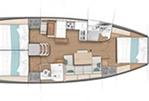 Jeanneau Sun Odyssey 440 - Layout Lower Deck