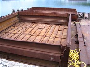 50' x 24' x 4' Sectional Deck Barge w/ Removable Material Hopper