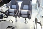 Jeanneau Leader 7.5 WA - 2021 Jeanneau Leader 7.5 WA boat interior with two gray cushioned seats.