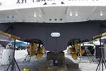 Sea Ray 340 Amberjack - 2002 Sea Ray 340 Amberjack boat hull and propellers in dry dock.