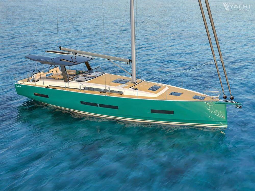 Hanse 510 - 2023 Hanse 510 sailboat on clear blue water.