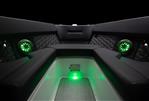 Four Winns H2 OB - 2023 Four Winns H2 OB boat interior with green LED lighting and premium seating.