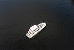 Prestige 520 Fly - Aerial view of a 2020 Prestige 520 Fly yacht on open water.