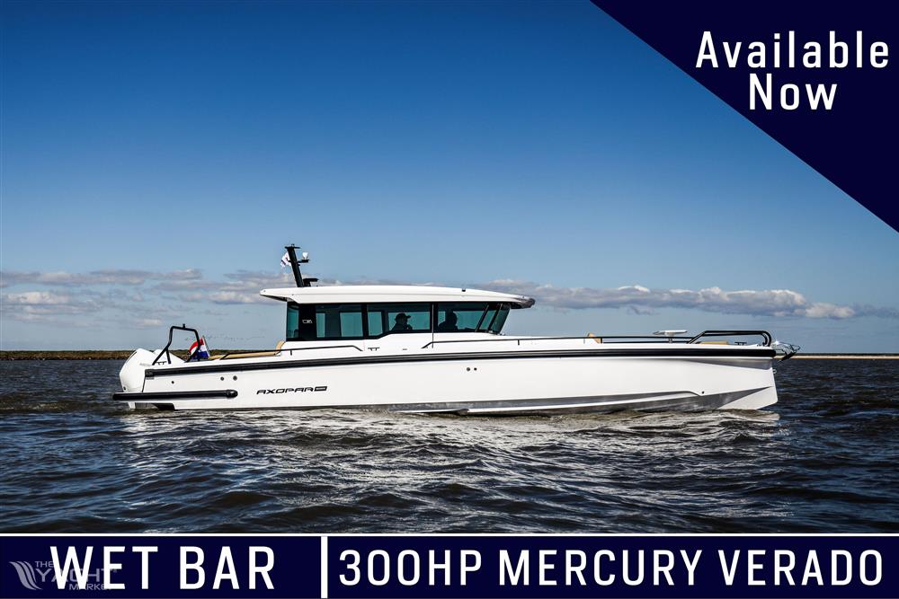 Axopar 37 Cross Cabin XC - 2024 Axopar 37 Cross Cabin XC boat with 300HP Mercury Verado, wet bar, available now.