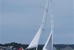 Hanse 355 - 2011 Hanse 355 sailboat cruising near coastal homes.