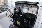 Wellcraft 222 Fisherman - 2023 Wellcraft 222 Fisherman boat dashboard with steering wheel and navigation controls.