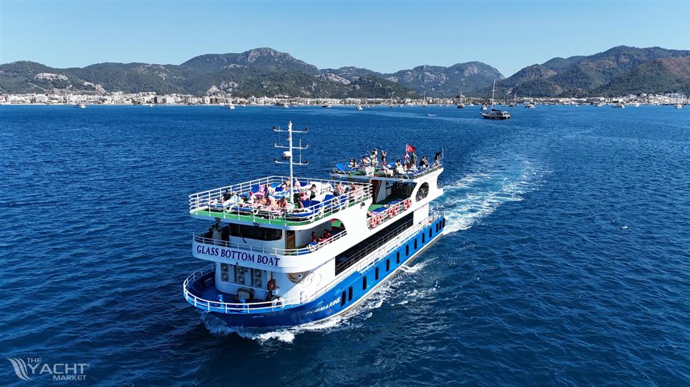 Glass bottom boat for sale, Custom made, new build. It is produced with IACS member Turk Lloyd certi 2020