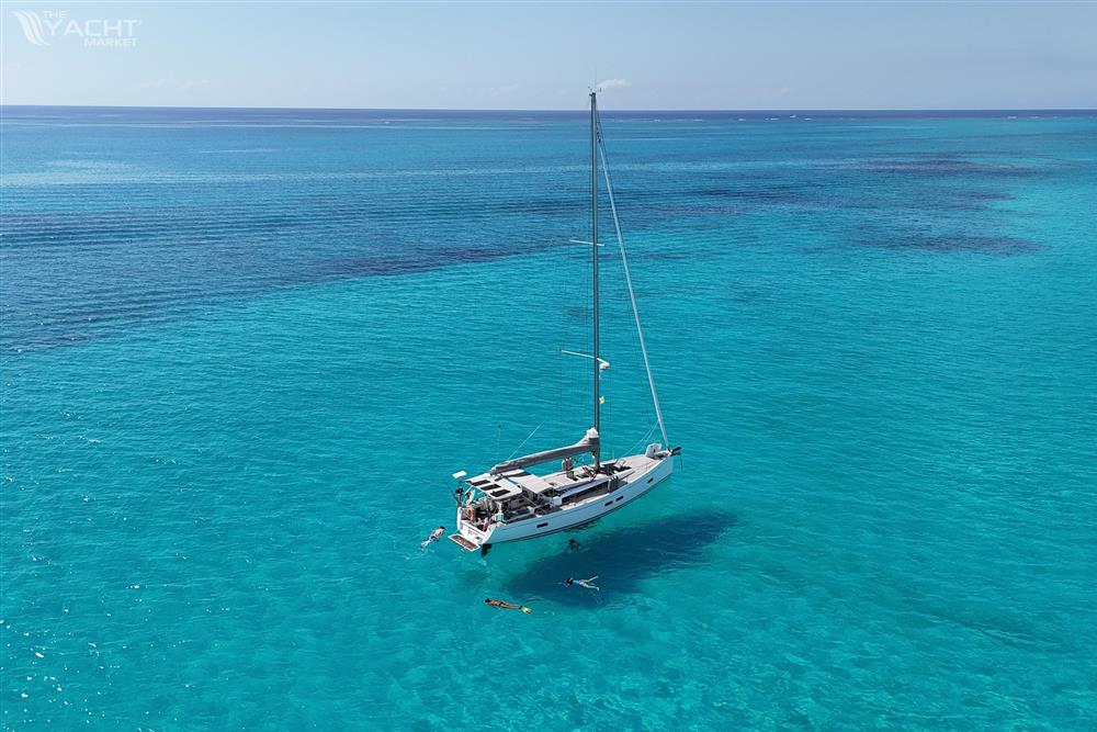 Grand Soleil 47 - Grand Soleil 47 sailboat (2015) anchored in clear turquoise waters.