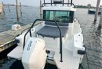 Axopar 28 CABIN - 2020 Axopar 28 CABIN boat with 300 HP engine docked at marina.