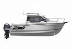 Jeanneau NC795 - 2023 Jeanneau NC795 boat, side view, sleek design, outboard motor.