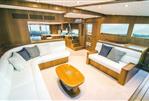 Johnson Flybridge w/Hydraulic Platform - Salon Looking Aft