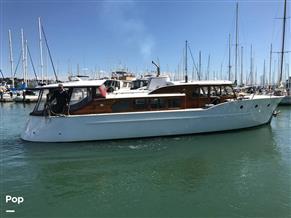Ed Monk Tri Cabin Canoe Stern Diesel Motor Yacht