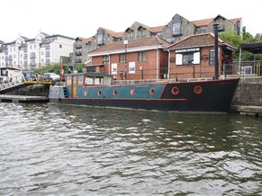 Dutch Barge Style Widebeam With Residential Bristol Harbour Mooring
