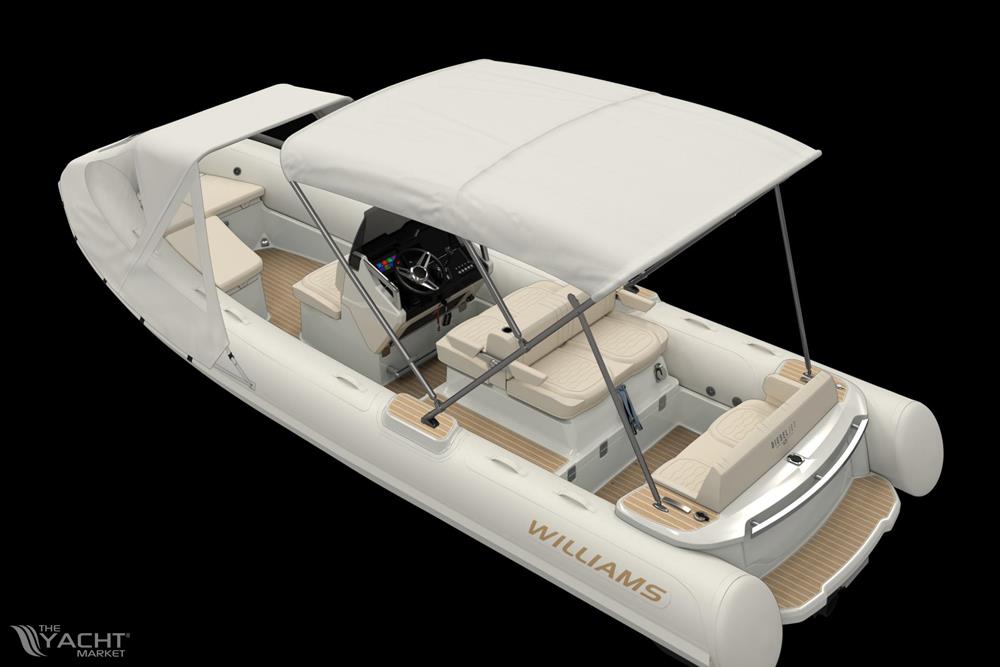 Williams Jet Tenders Dieseljet 625 - 2025 Williams Jet Tenders Dieseljet 625 with canopy, luxury seating, and sleek design.