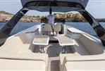 Frauscher 1414 Demon Air - 2022 Frauscher 1414 Demon Air luxury yacht with elegant seating and scenic coastal view.