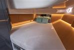 Frauscher 1414 Demon Air - Luxurious interior cabin of 2022 Frauscher 1414 Demon Air yacht with cozy bedding.