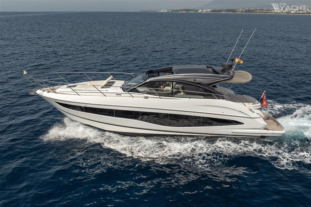 Princess V50 Open - 2023 Princess V50 Open yacht cruising on open sea, side view.
