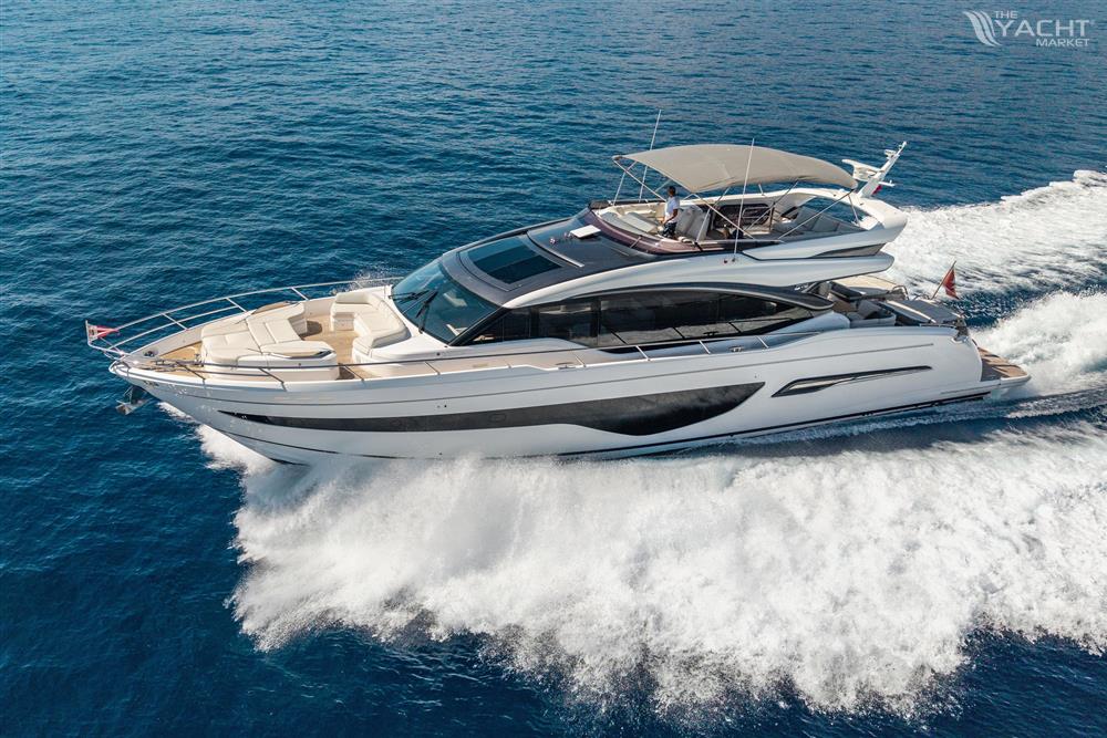 Princess S78 - Luxurious 2022 Princess S78 yacht cruising on open sea.