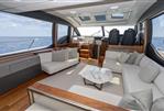 Princess S78 - Luxurious interior of 2022 Princess S78 yacht with elegant seating and ocean view.