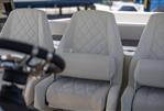 Saxdor 320 GTO - Luxury seating on 2025 Saxdor 320 GTO boat with quilted upholstery.