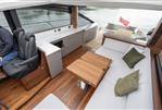 Princess V55 - Luxurious interior of 2025 Princess V55 yacht with elegant seating and modern design.