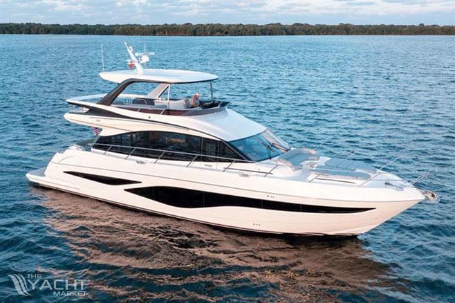 Princess F65 - 2025 Princess F65 yacht cruising on open water, showcasing sleek design and luxury features.