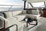 Princess F65 - Luxurious interior of 2025 Princess F65 yacht with elegant seating and sea view.