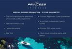 Princess V50 Open - ```markdown Alt text: "Princess V50 Open 2024 yacht promotion with 2-year guarantee and benefits." ```