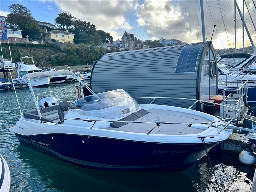 Jeanneau Cap Camarat 6.5 WA - 2019 Jeanneau Cap Camarat 6.5 WA boat docked in a marina.