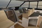 Aquador 400HT - Interior of 2026 Aquador 400HT yacht, featuring modern helm and luxurious seating.