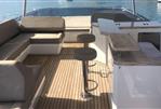 Galeon 640 Fly - Luxurious 2018 Galeon 640 Fly yacht deck with seating and bar stools.