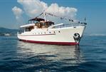 Shipyard James A. Silver (Scotland) Classic Gentleman Yacht - Bow View – Refinished Hull & Traditional Superstructure