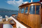 Shipyard James A. Silver (Scotland) Classic Gentleman Yacht - Wheelhouse Exterior – Varnished Mahogany Structure